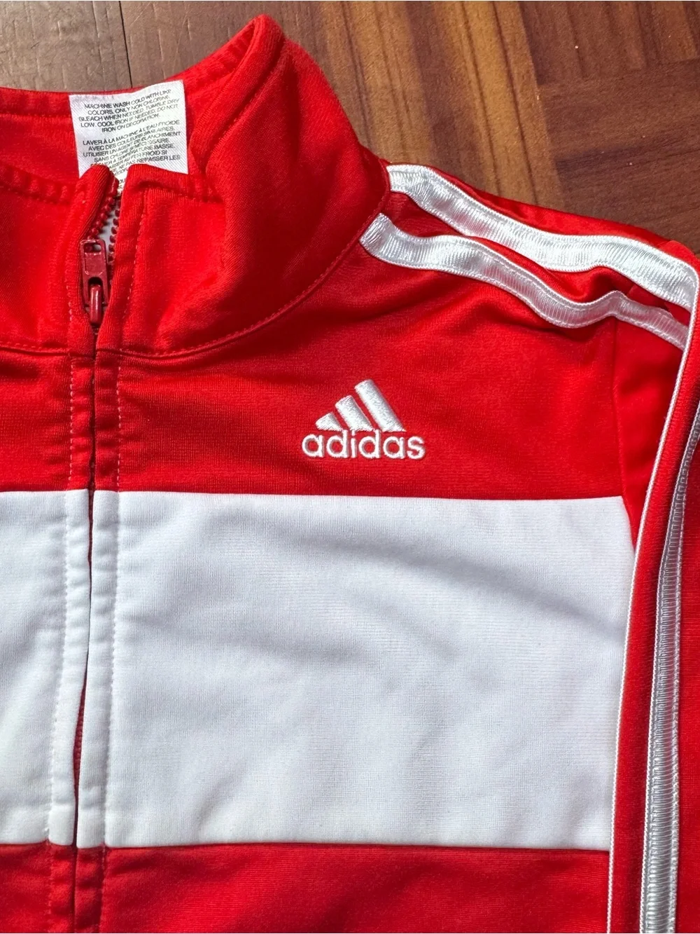 Adidas Kids Red Track Jacket Size 6 | Full Zip | Excellent Condition